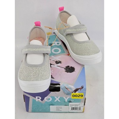 Roxy Alexandra Mary Jane Shoes Girls Size 1 Silver Glitter Sneakers -New