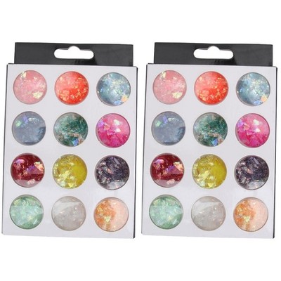  24 Boxen Nail Art Shell Stücke Bunte DIY Maniküre Fragmente Scheiben Nailkunst