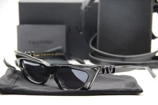 NEW VALENTINO V-GOLDCUT I VLS-113B-55 BLK-BLK AUTHENTIC FRAMES SUNGLASSES 55-17