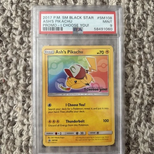 Ash's Pikachu SM108 | I Choose You Black Star Promo | PSA 9 | Pokemon TCG