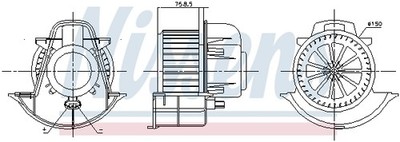 87076 Nissens interior blower for Audi, Porsche, VW
