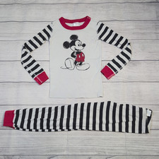 6/7 Hanna Andersson/Disney Mickey Stripe Long John Pajamas
