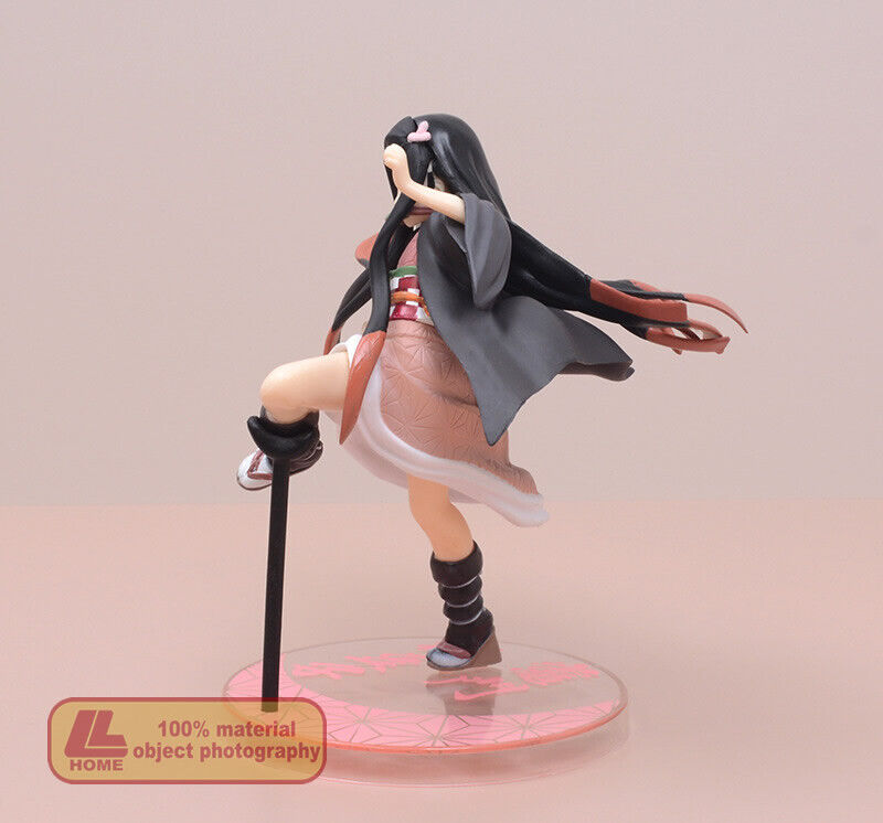 18cm Anime Demon Slayer Kamado Nezuko Kick Fighting. PVC Figure No