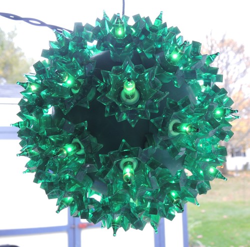 Vintage STARLIGHT SPHERE GREEN Lights Hanging 6 inch ball Christmas decor - Picture 3 of 3