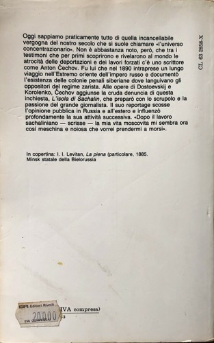 ANTON CECHOV L'ISOLA DI SACHALIN: DAGLI APPUNTI DI VIAGGIO EDITORI RIUNITI 1985 - Picture 3 of 3