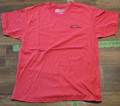 Drake Performance Fishing American Flag Graphic T-Shirt Size Large Red
