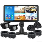 10.36" IPS Quad Monitor DVR 4 Backup Camera Multi Media For Truck Trailer RV Bus