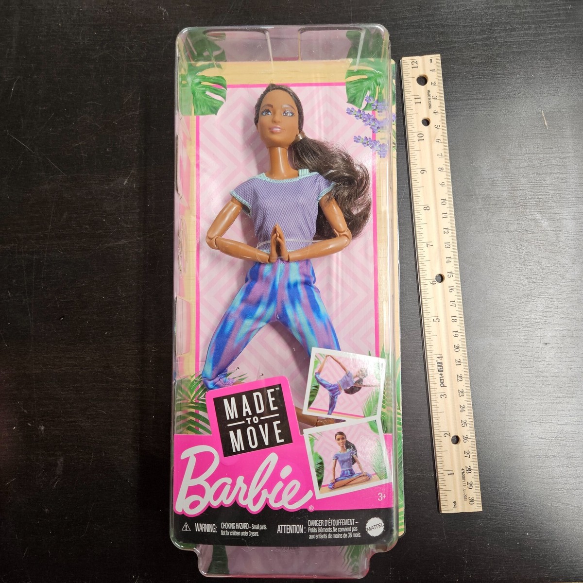 MATTEL Barbie Doll MADE TO MOVE AA Purple Yoga Outfit GXF06 NEW
