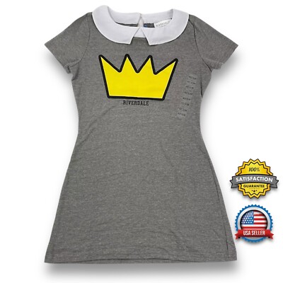 Riverdale Betty Cooper Cosplay T-Shirt Dress w/ Crown Graphic Juniors S/M - NWT