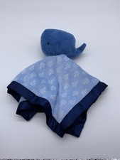 Cloud Island Target Blue Whale Anchor Baby Blanket Plush Satin Security Lovey