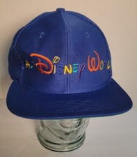 Vintage Walt Disney World Goofy's Hat Co Rainbow Spellout Snapback Cap