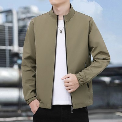 Men's Baseball Jacket Spring and Autumn Youth Casual Jacket Top Long Sleeve Coat