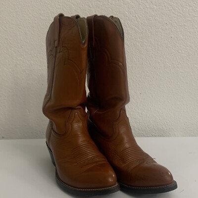 Heritage West Vintage Rustic Brown Leather Boots 7 1/2 D 1357