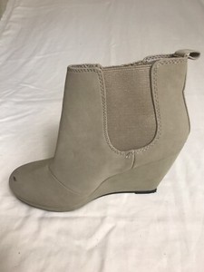 nude wedge booties
