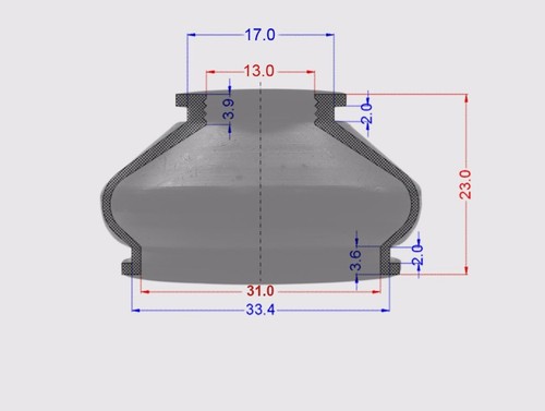 2 X UNIVERSAL Silicone 13 31 23 Tie Rod End and Ball Joint Dust Boots Cover - Picture 3 of 4