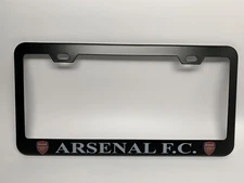 Black "ARSENAL F.C." License Plate Frame, Custom Made of Powder Coated Metal