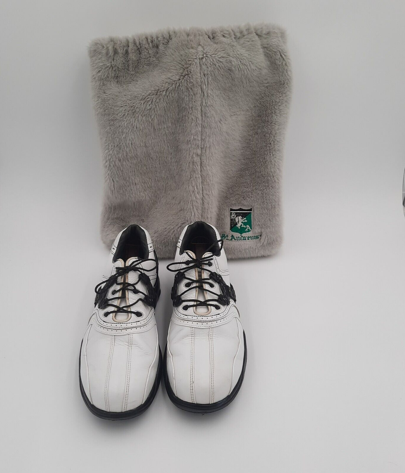 SAOLA Footjoy Scarpe da Golf Uomo Serie 9M LT Bianco e Nero con Borsa ST. Andrews