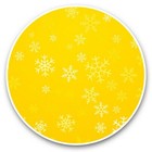 2 x Vinyl Stickers 25cm - Yellow Christmas Snowflake Pattern Snow  #46493