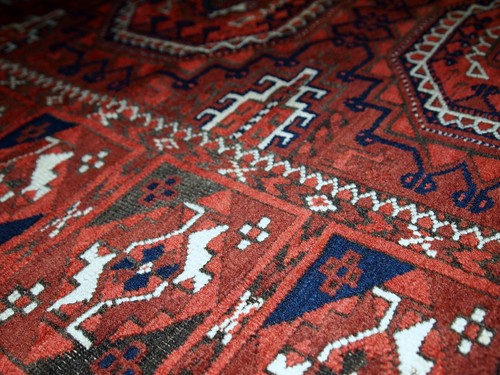 Handmade antique Afghan Baluuch rug 3.3' x 5.6' ( 100cm x 170cm ) 1900s - 1C357 - Picture 5 of 10