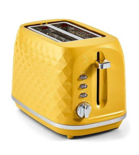 Diamond Textured Yellow Toaster 2 Slice Kitchen Appliance