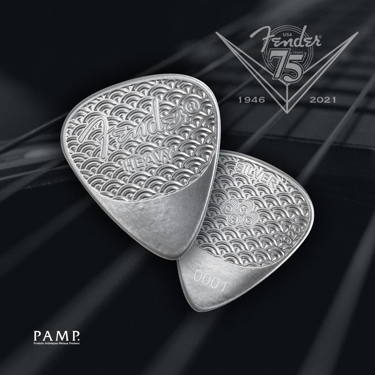 2021 10 gram Silver Fender 351 Heavy Guitar Pick RARE - SHIPS
