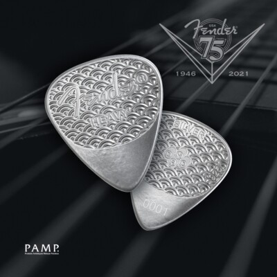 2021 10 gram Silver Fender 351 Heavy Guitar Pick RARE