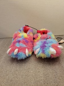 rainbow monster feet slippers