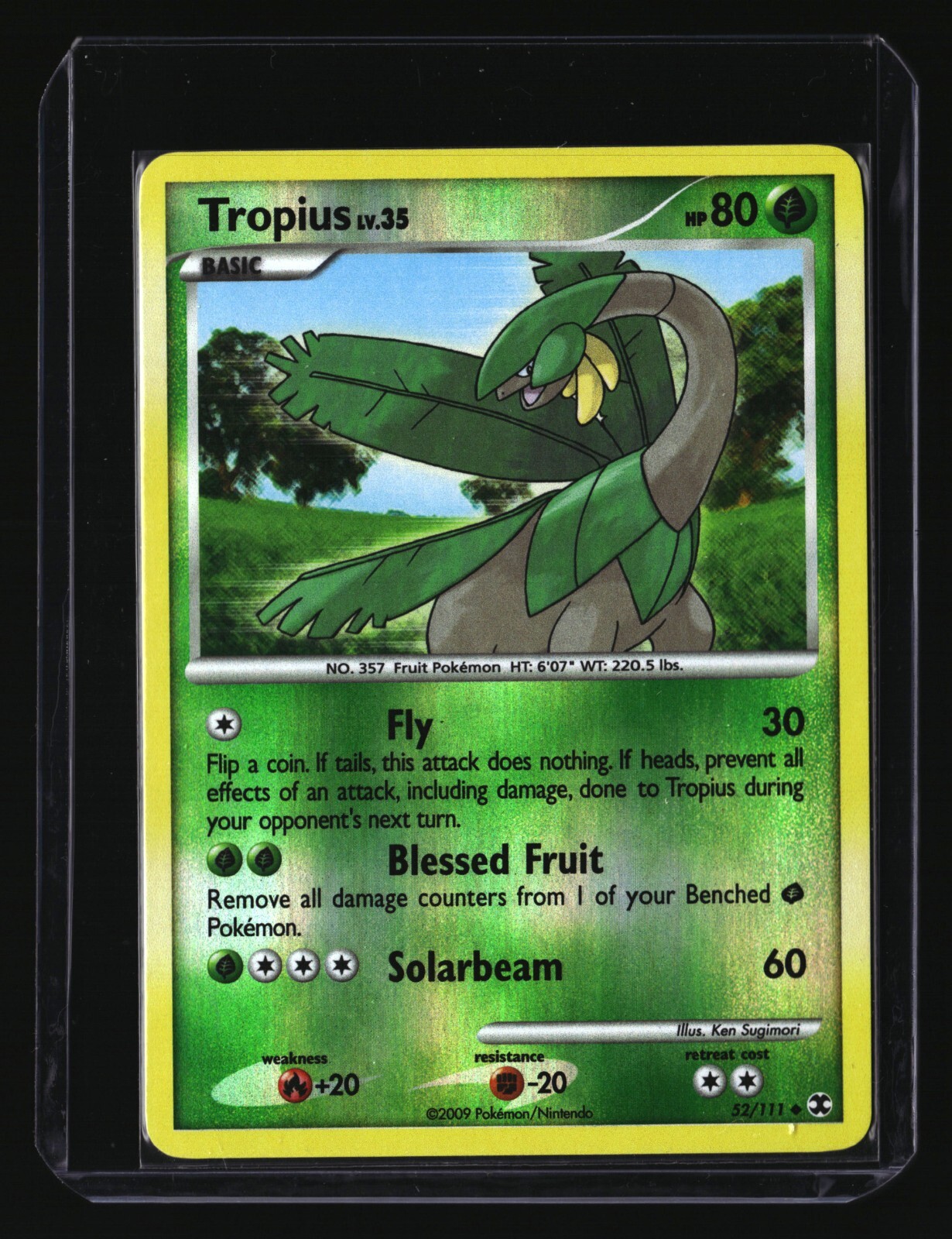 Pokemon TROPIUS 52/111 Reverse Holo (2009 Rising Rivals) LP/Light Play