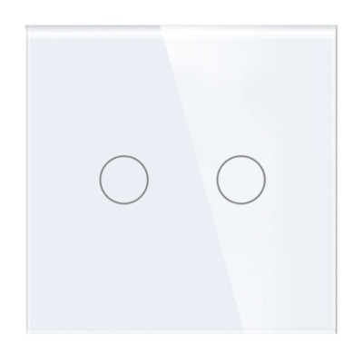 2 Gang Glas Lichtschalter Zigbee kein neutralweiß
