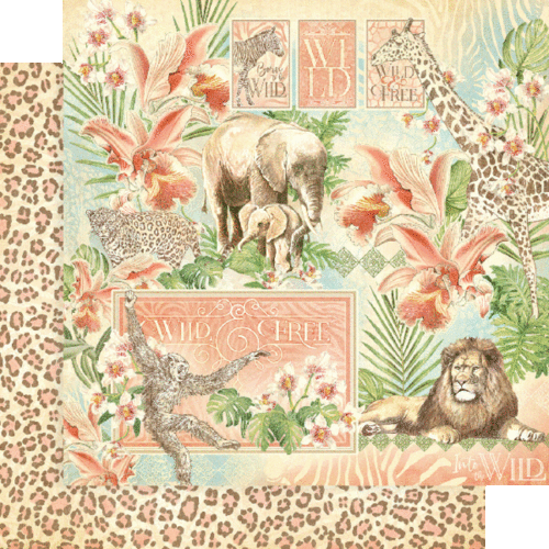 GRAPHIC 45 "WILD AND FREE" PAPER BUNDLE- ANIMALS RETIRED SCRAPJACK'S PL - Picture 9 of 12