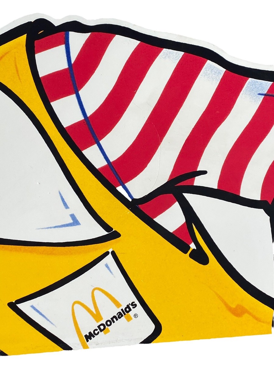 Vintage 80s Ronald McDonald McDonalds's Restaurant Sign 31”L x 18