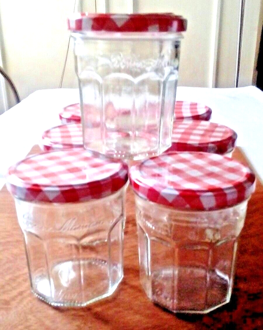 6 Empty Clear Glass Bonne Maman Jam Jars with Lids eBay