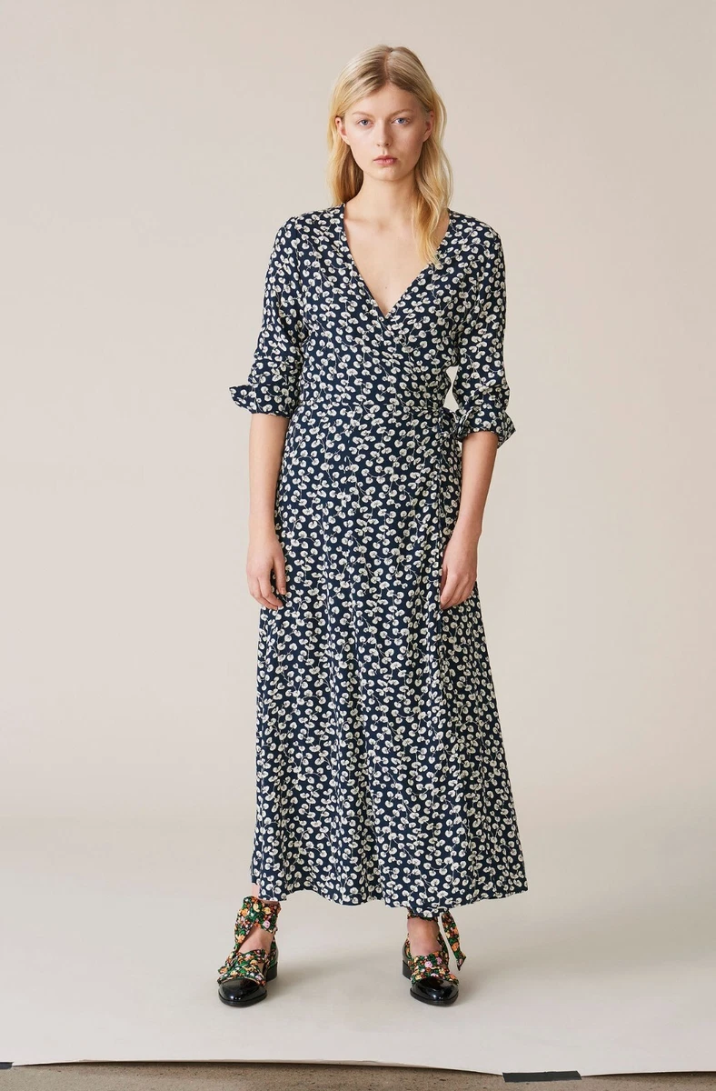 Ganni roseburg 2025 wrap dress