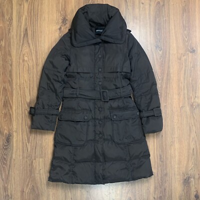 Max Co by Max Mara Puffer Quilted Coat Down Jacket Belted Brown UK US 