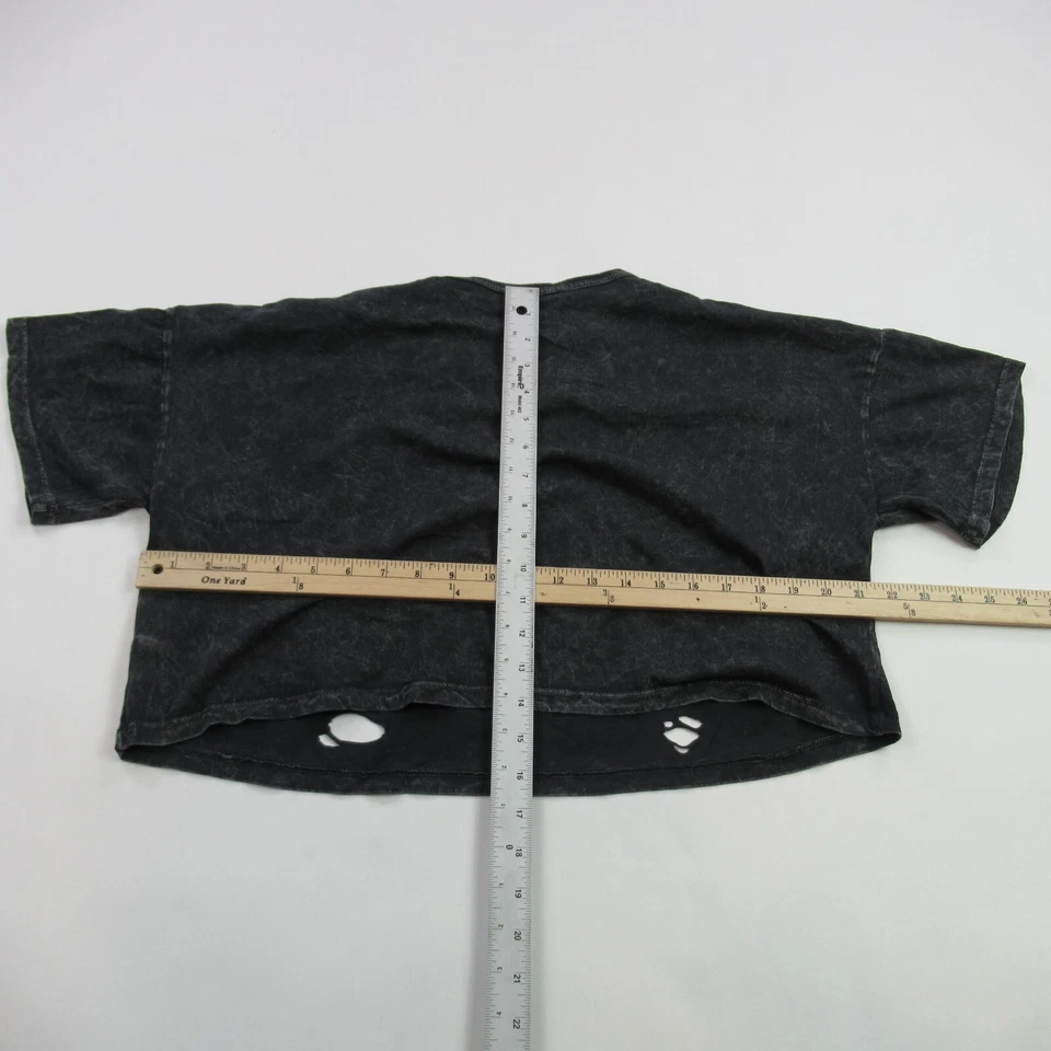 Camisa de metal pesado para mujer grande manga corta ligera gris 1/2 agujeros cortos Foto 4 de 4