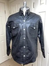 Hot Leathers Jacket Black Buffalo Nickel Buttons Biker Motorcycle Sz 2XL RARE