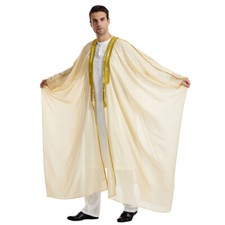 Men Long Robe Abaya Open Kimono Cardigan Kaftan Dishdasha Thobe Thoub Jubba Arab