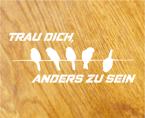 TRAU DICH ANDERS ZU SEIN Aufkleber Sticker Auto Motorrad Decal Spaß Fun