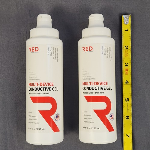 2 Gel Conduttivo Multidispositivo Rosso Forniture Mediche 8,45floz/250mL - Foto 5 di 6