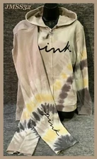 Victoria's Secret Pink Tie Dye FZ Hoodie + Leggings Set Double Platinum XL XXL