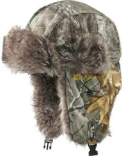Realtree Camo Trapper Hat - Hunting Faux Fur Outdoor Camouflage
