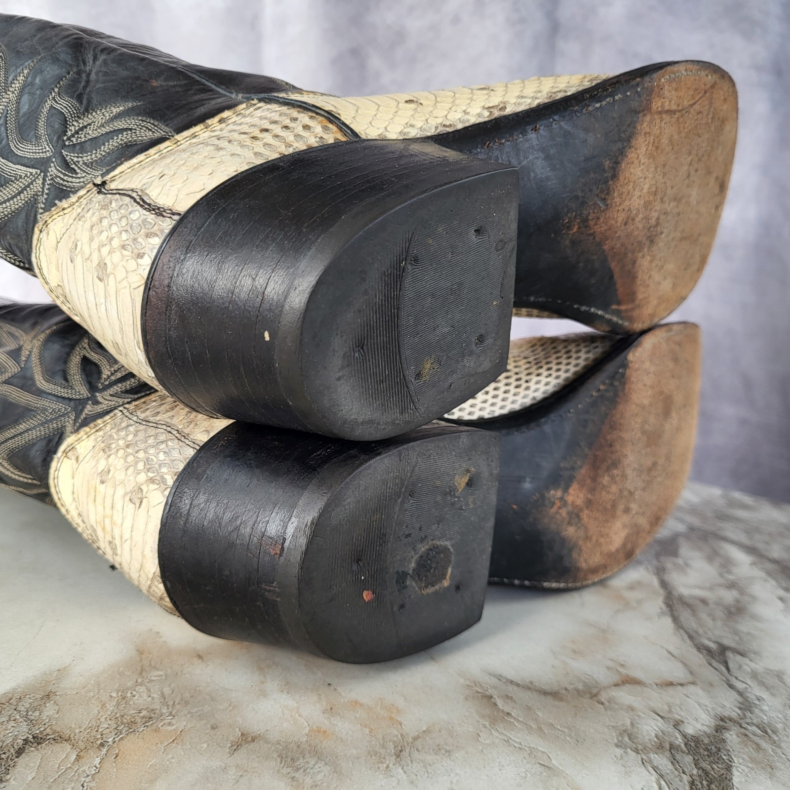 Dan Post USA Natural Spotted Python White Men's S… - image 22