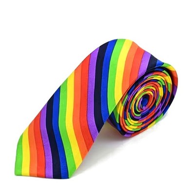 Bunte Krawatte zum binden Regenbogen Schlips Karneval Fasching Kostüm Rainbow