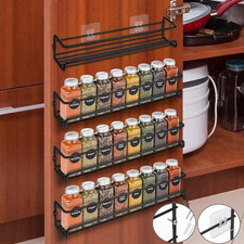 4 Packs Kitchen Spice Rack Organizer Storage Shelf Cabinet Jar Holder Wall Mount