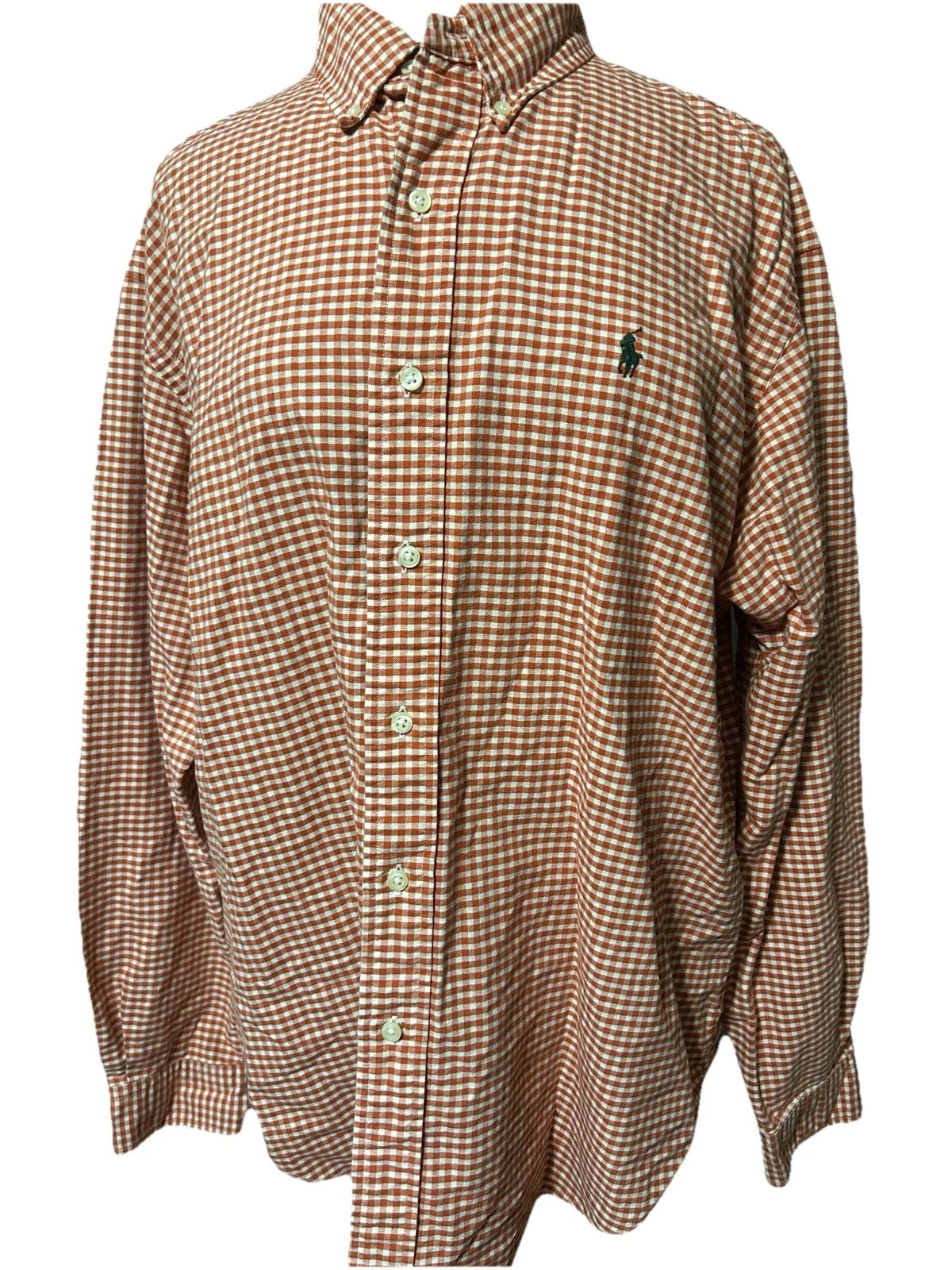 Ralph Lauren Polo Classic Fit XL men's button-up shirt in rust orange