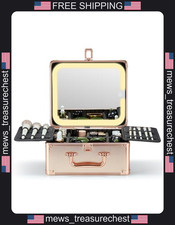 Travel Makeup Case With Led Mirror Detachable Organizer Hard Shell