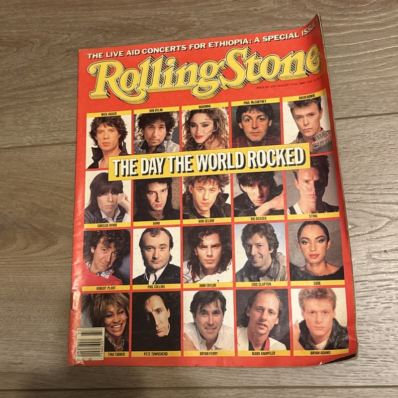 VINTAGE August 15, 1985 Rolling Stone Madonna  #454 - Live Aid