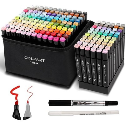 120 Farben Alkohol Marker Set Filzstifte Twin Marker für Manga Drawing Coloring