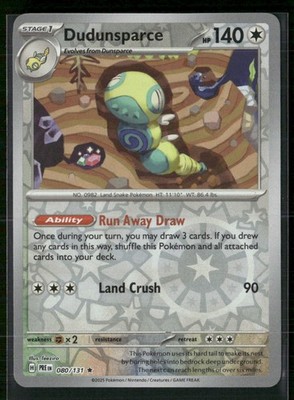 Dudunsparce SV: Prismatic Evolutions 080/131 Reverse Holo NM