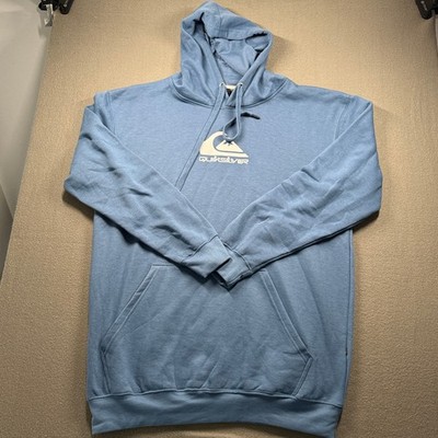 Quiksilver Hoodie Men XLT Blue Logo Pullover Tall Fleece Sweatshirt